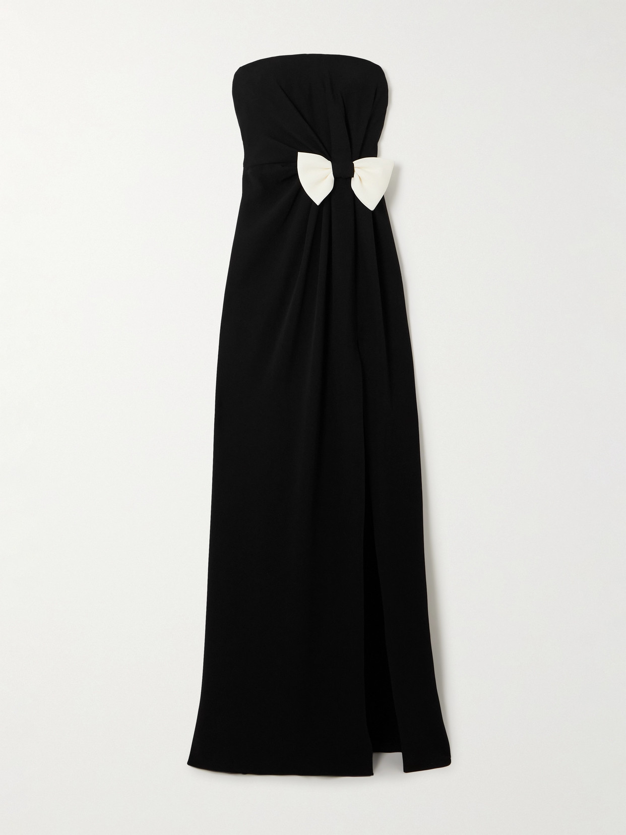 Valentino Bow-embellished Silk-cady Gown In Black