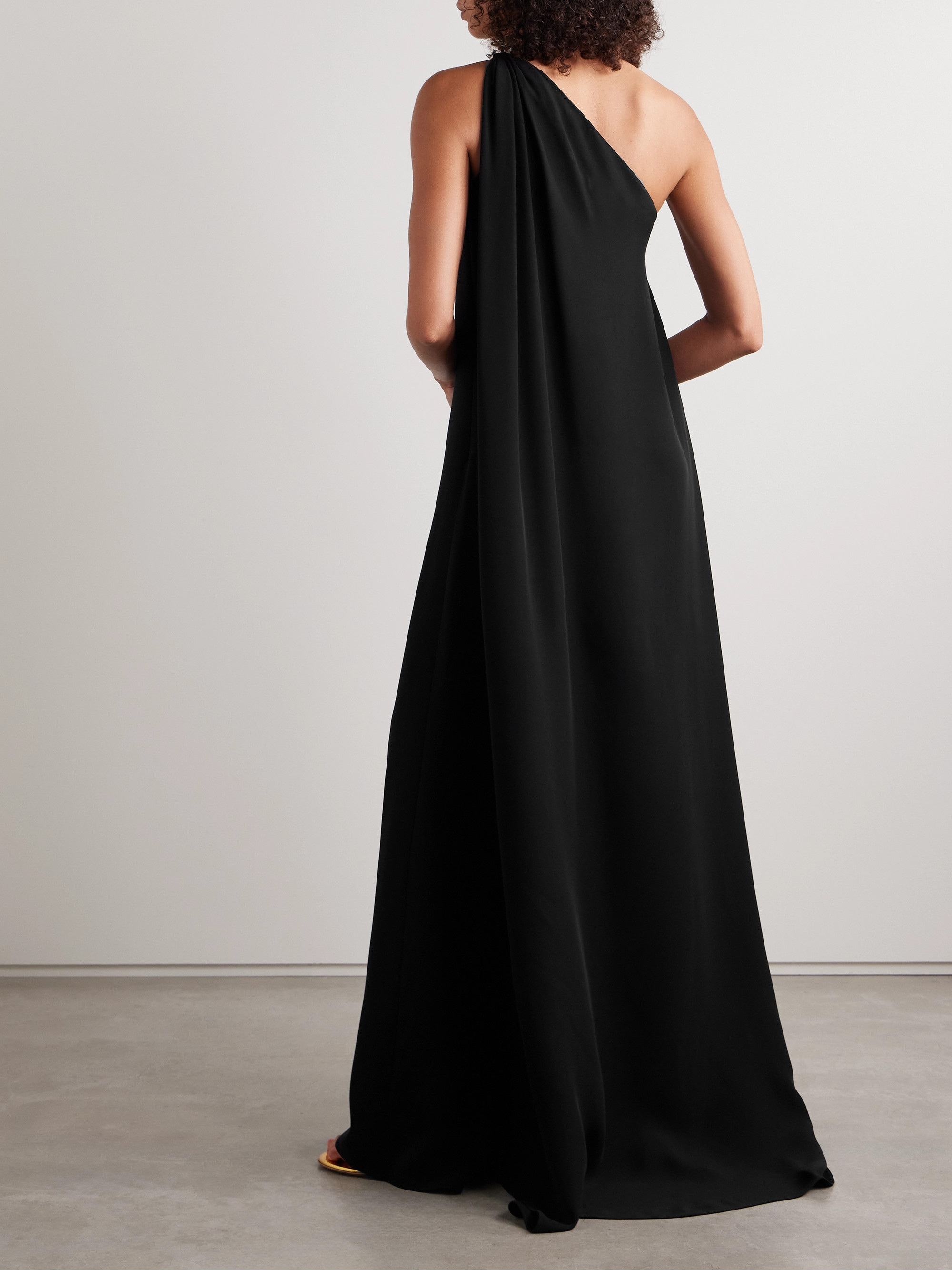 Valentino Garavani One-shoulder draped silk-cady gown thumbnail