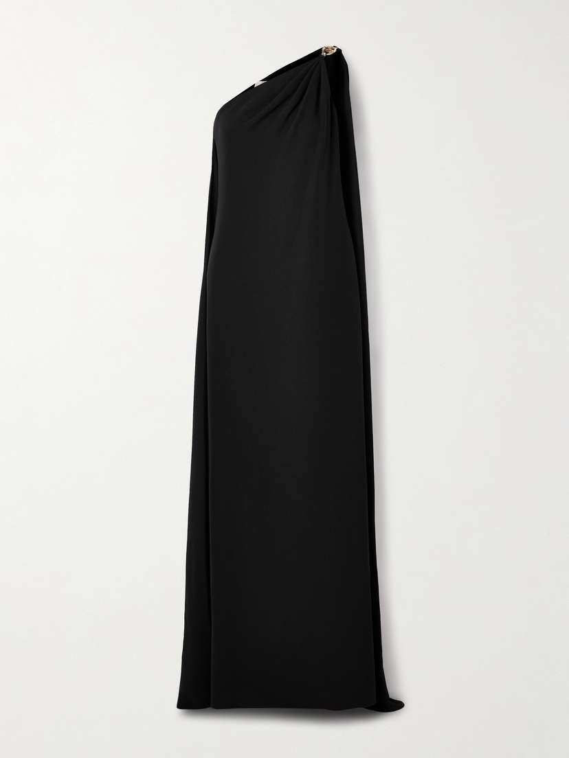 Valentino Garavani One-shoulder Draped Silk-cady Gown