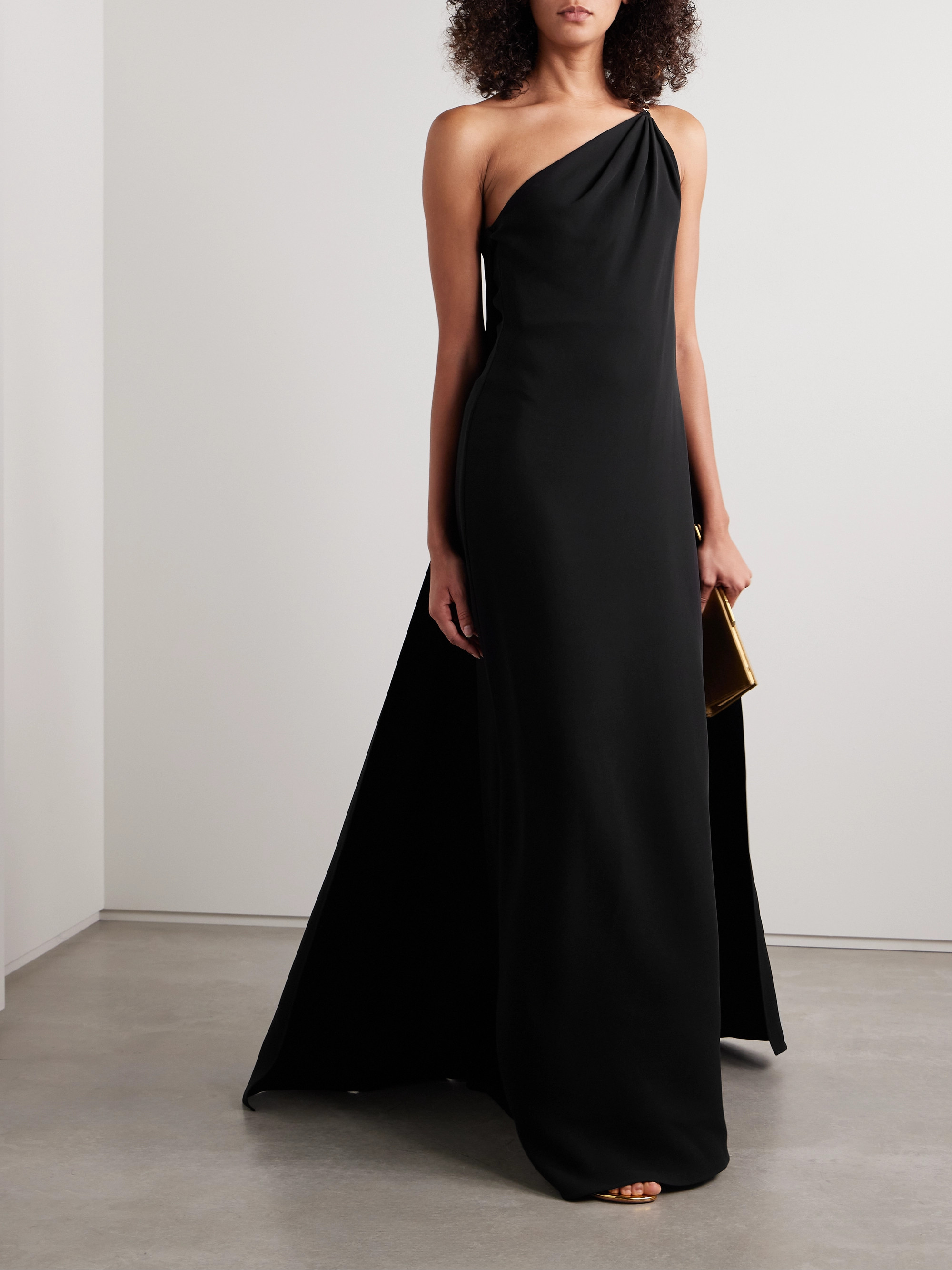 Valentino Garavani One-shoulder draped silk-cady gown