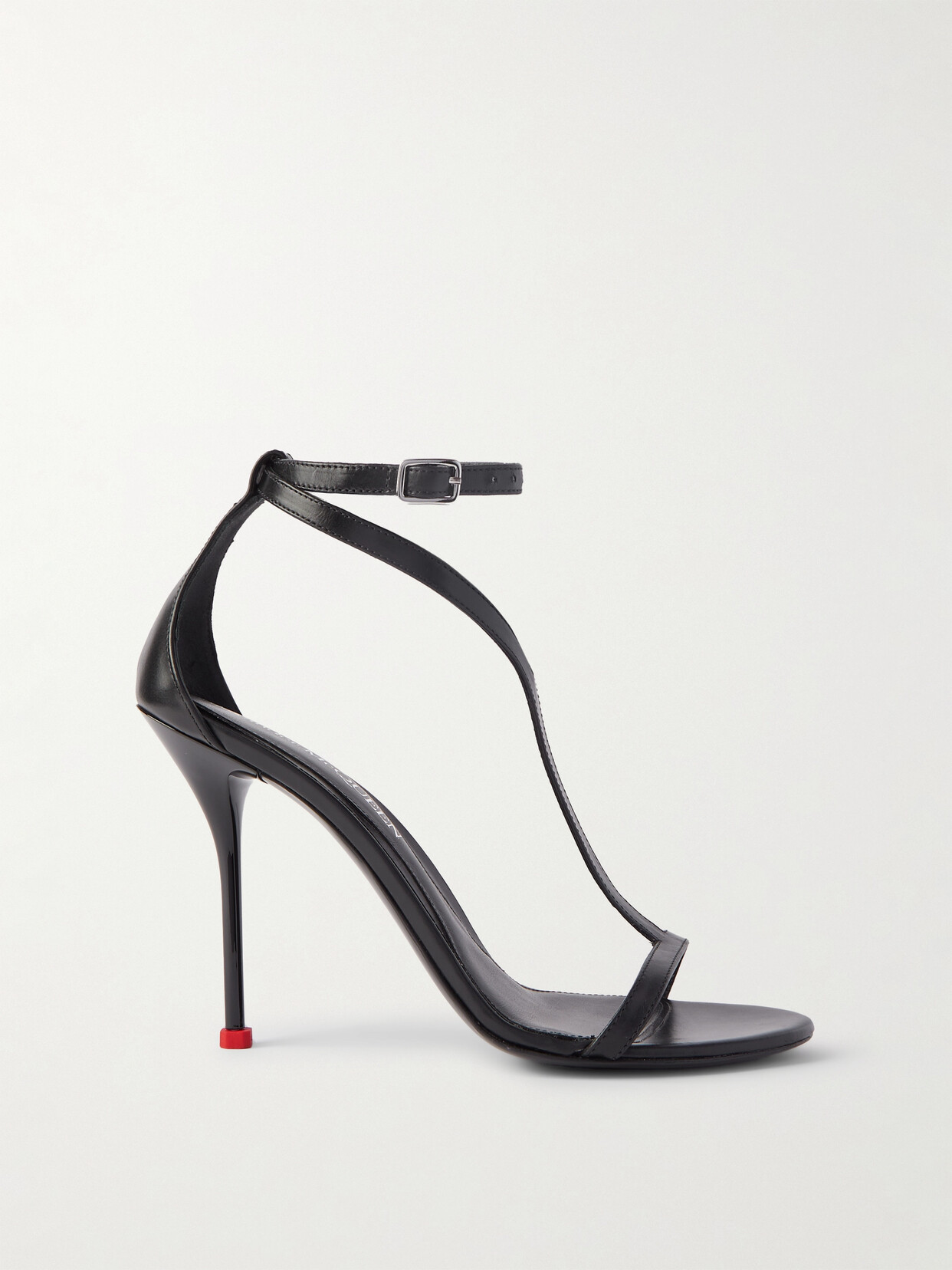 Shop Alexander Mcqueen Leather Sandals In Black