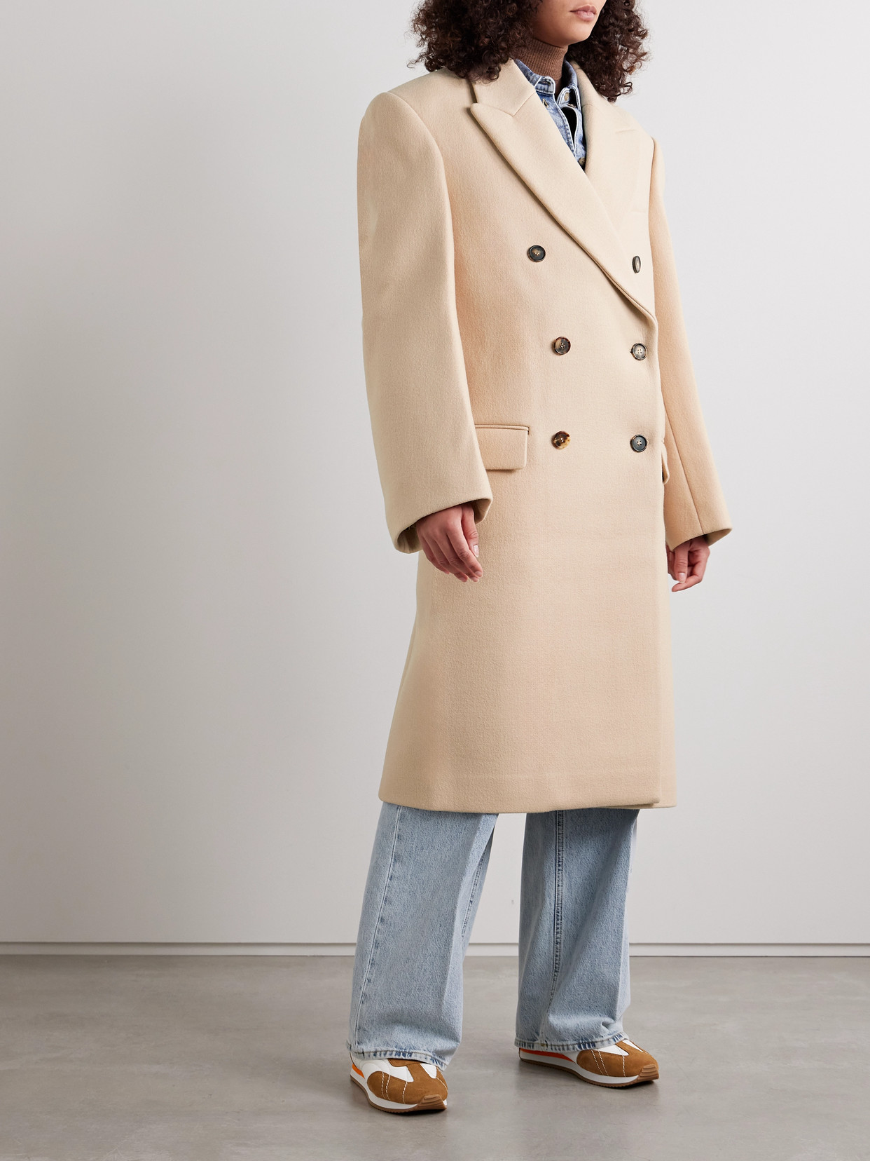 Wardrobe.nyc Beige Hailey Bieber Edition Double-breasted Coat In Neutrals