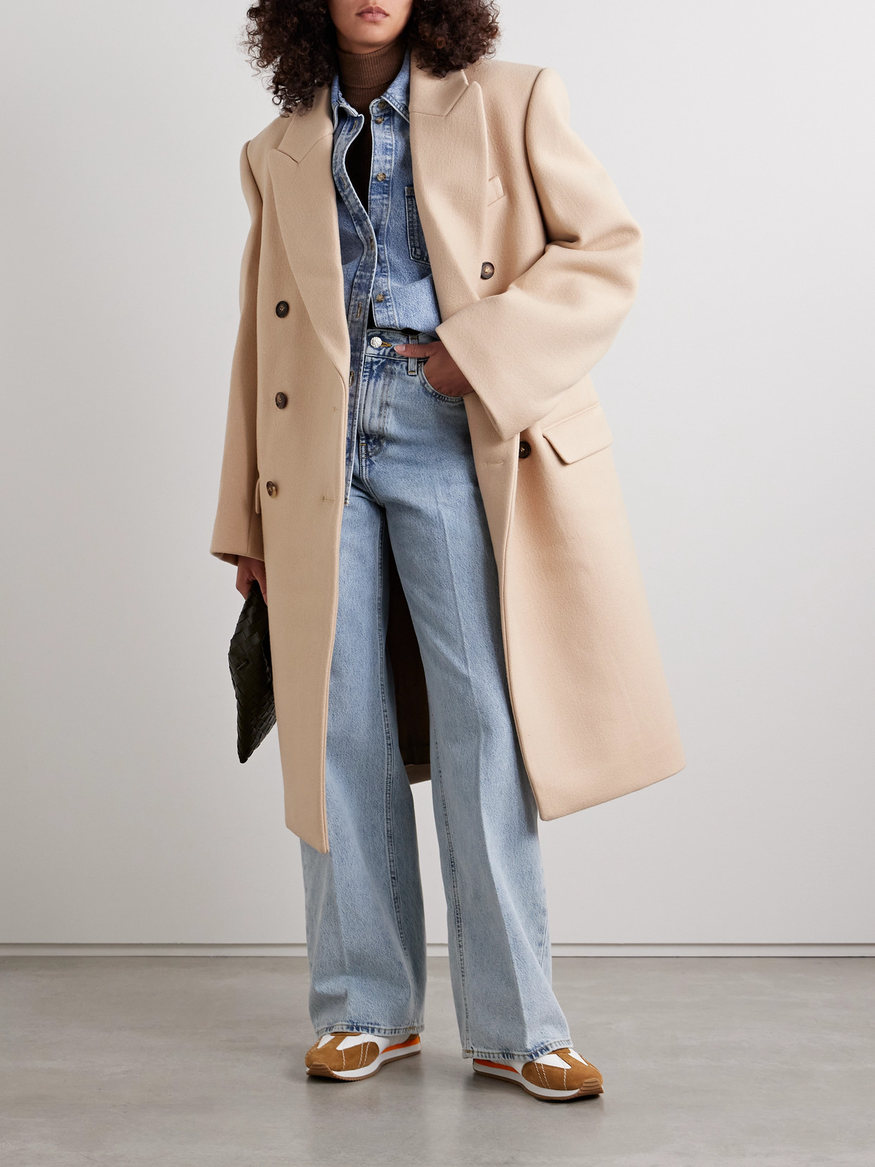 Wardrobe.nyc Beige Hailey Bieber Edition Double-breasted Coat In Neutrals