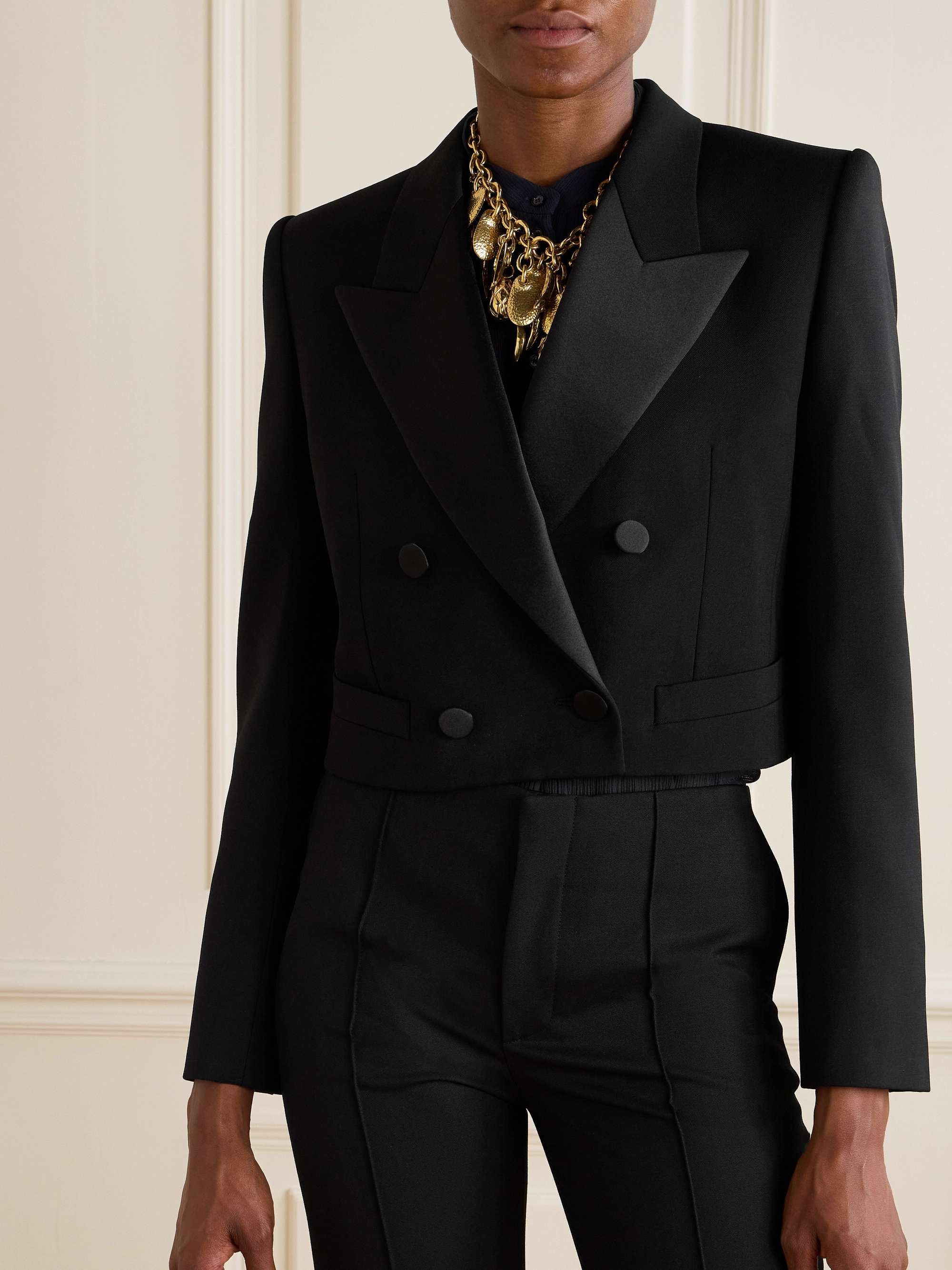 CHLO?? Cropped wool-gabardine blazer | NET-A-PORTER