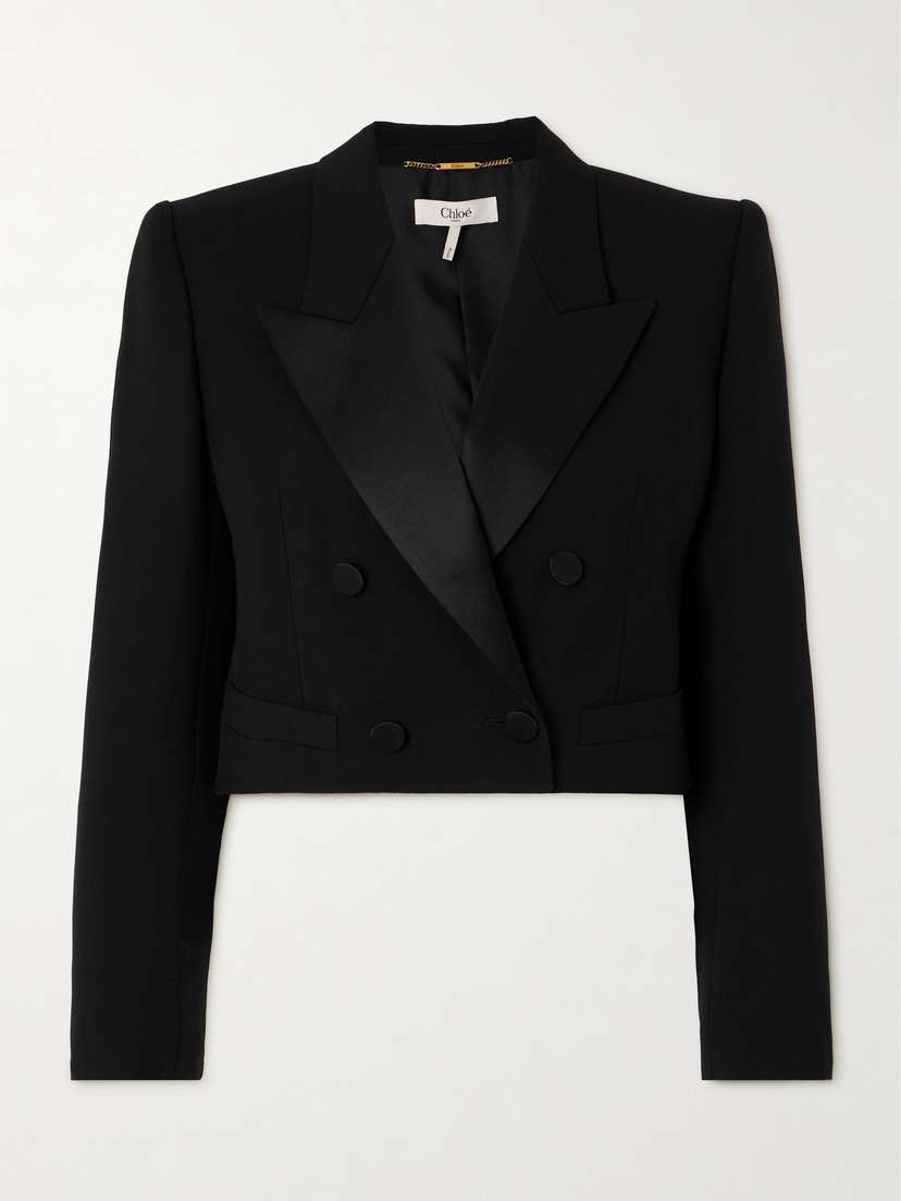 Chloé Cropped Wool-gabardine Blazer