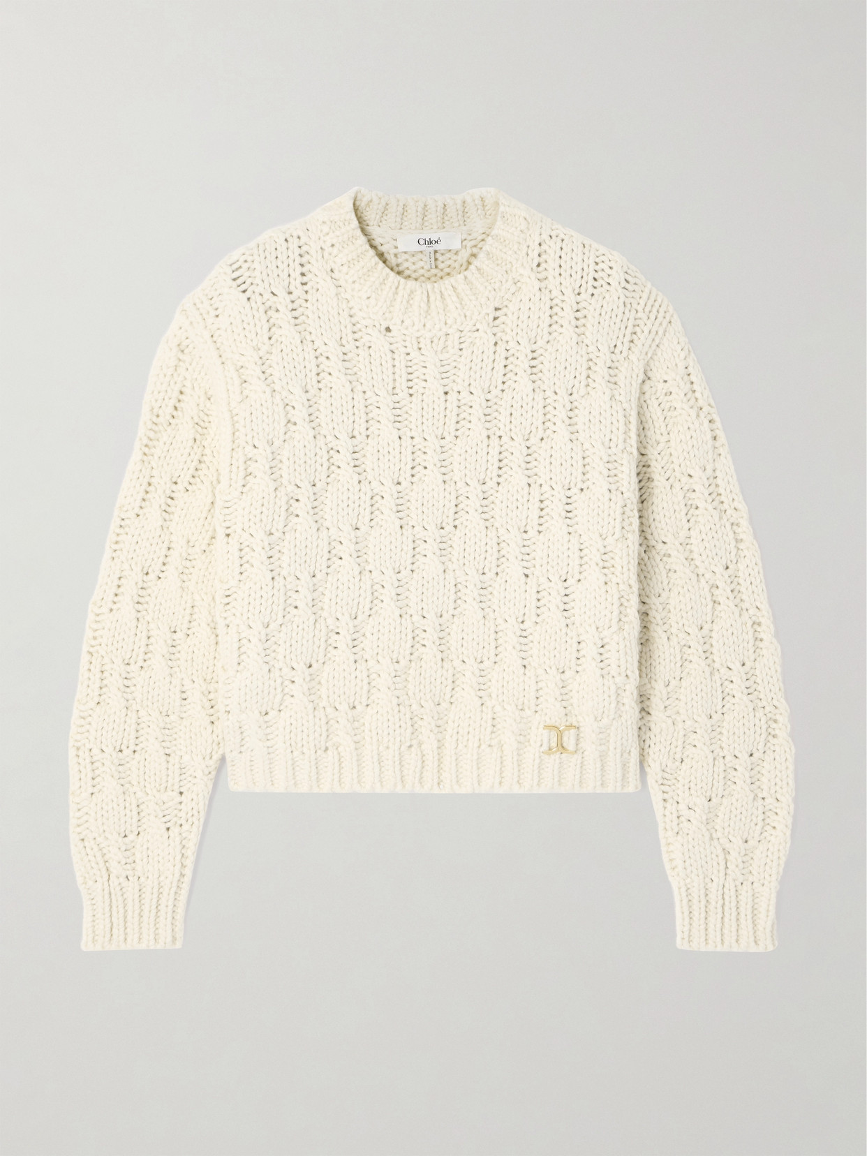 Chloé Iconic Milk Short Knitted Sweater In White
