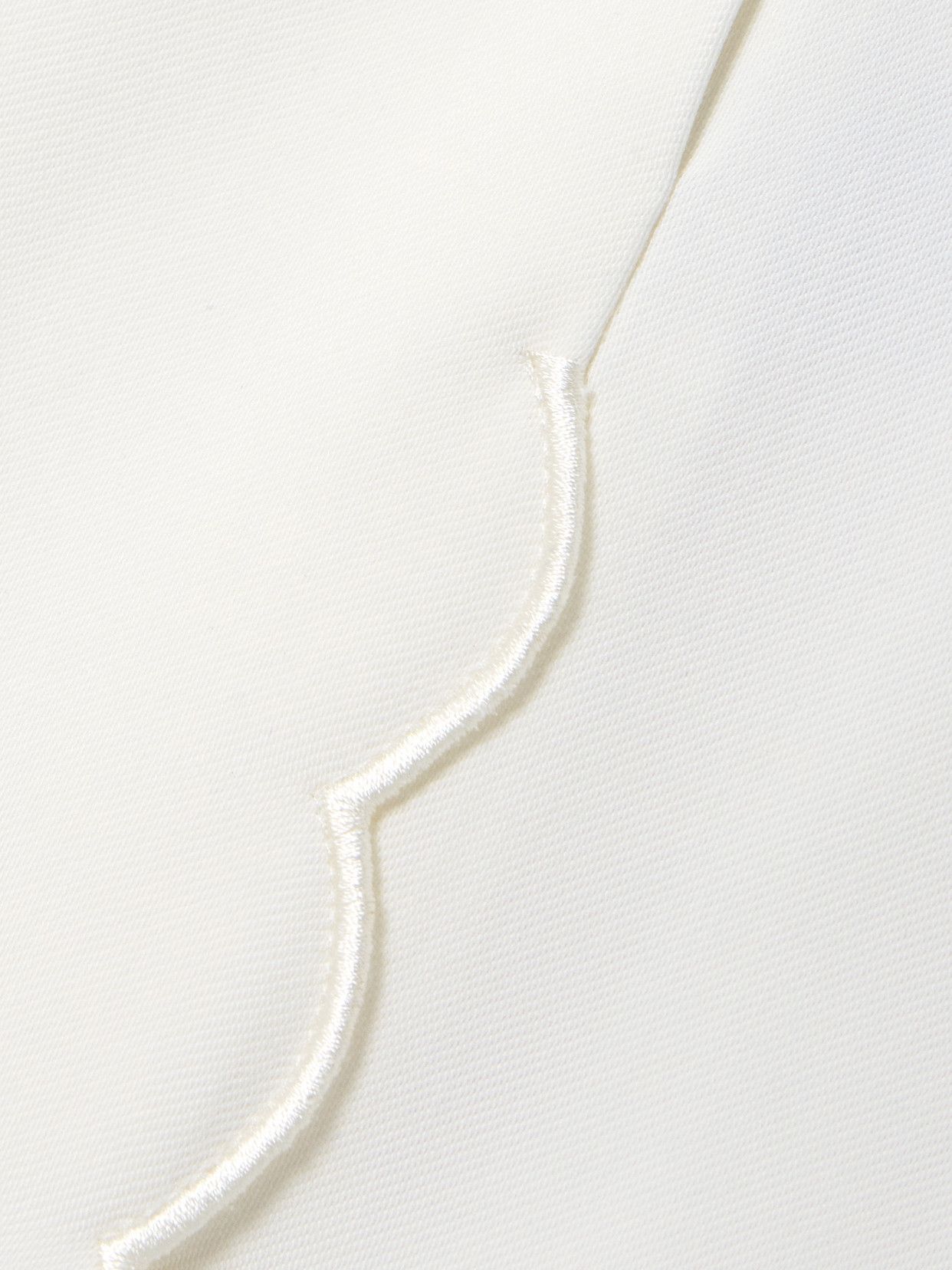 Chloé Scalloped Twill Midi Skirt In White
