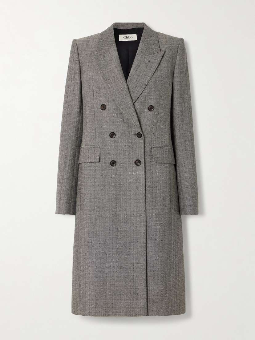 Chloé Double-breasted Wool-blend Tweed Coat