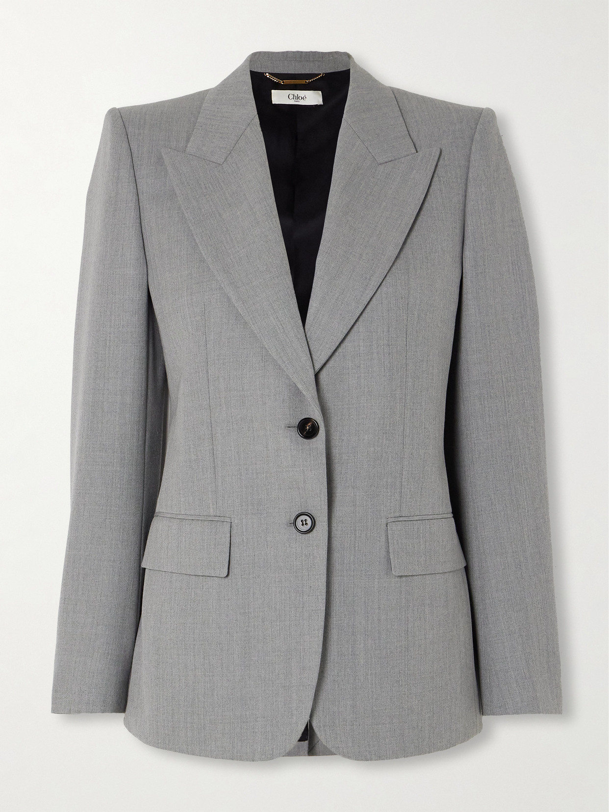 Chloé Grain De Poudre Wool Blazer In Grey