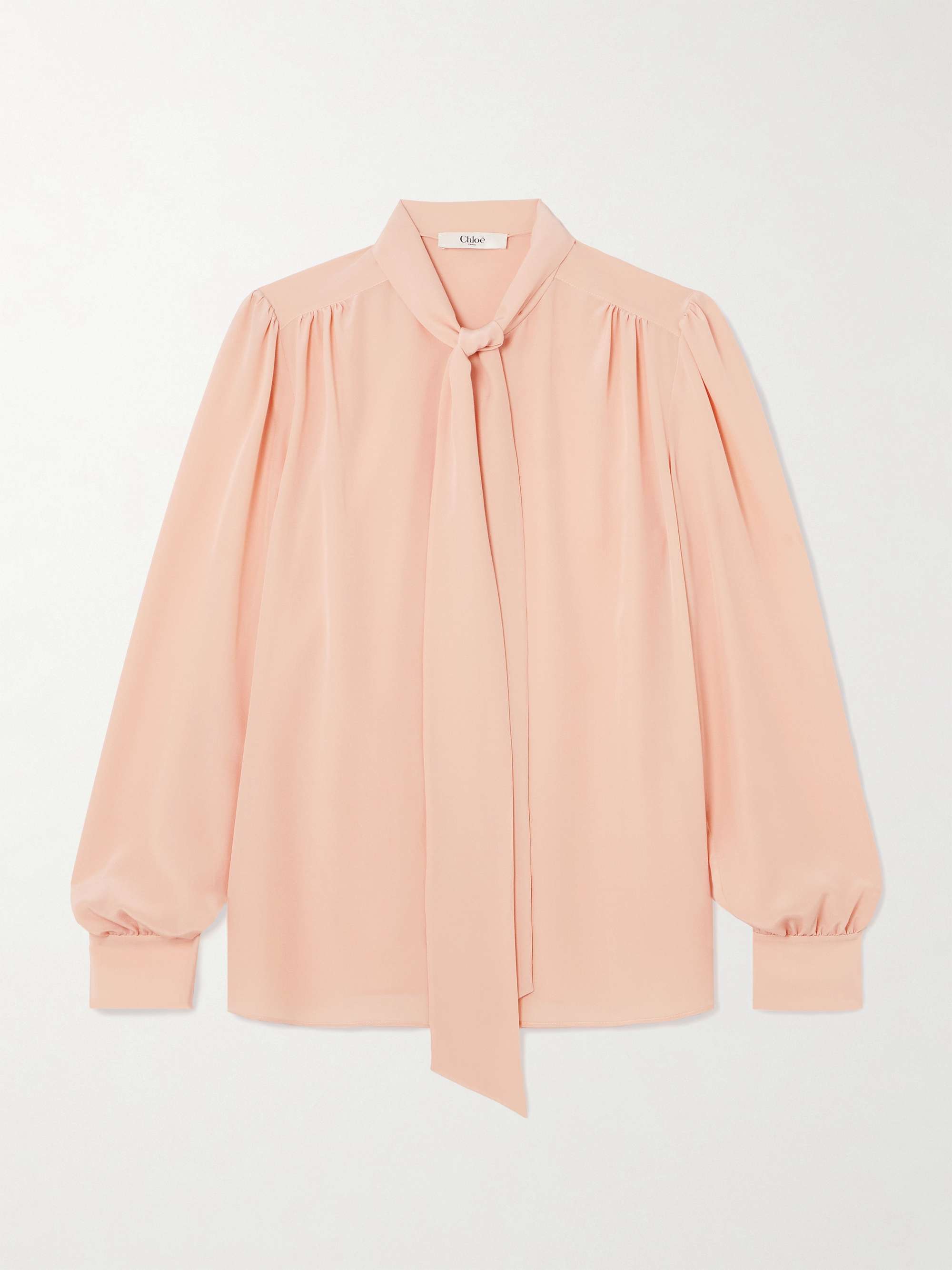 CHLOÉ Pussy-bow silk-crepe de chine blouse | NET-A-PORTER