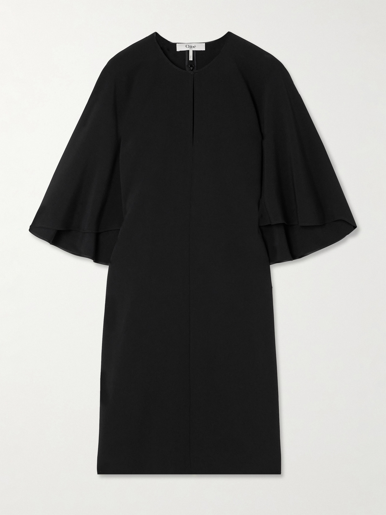 Chloé Cape-effect Crepe Mini Dress In Black