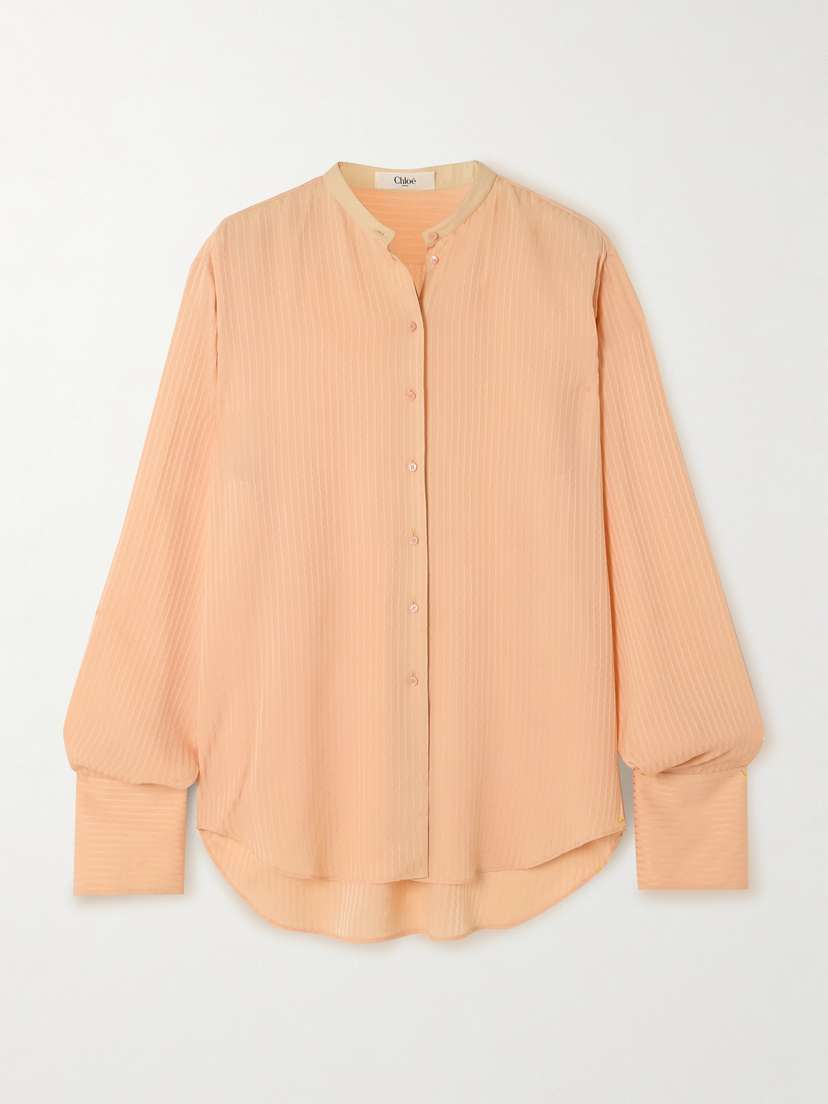 Chloé Striped Silk-jacquard Shirt