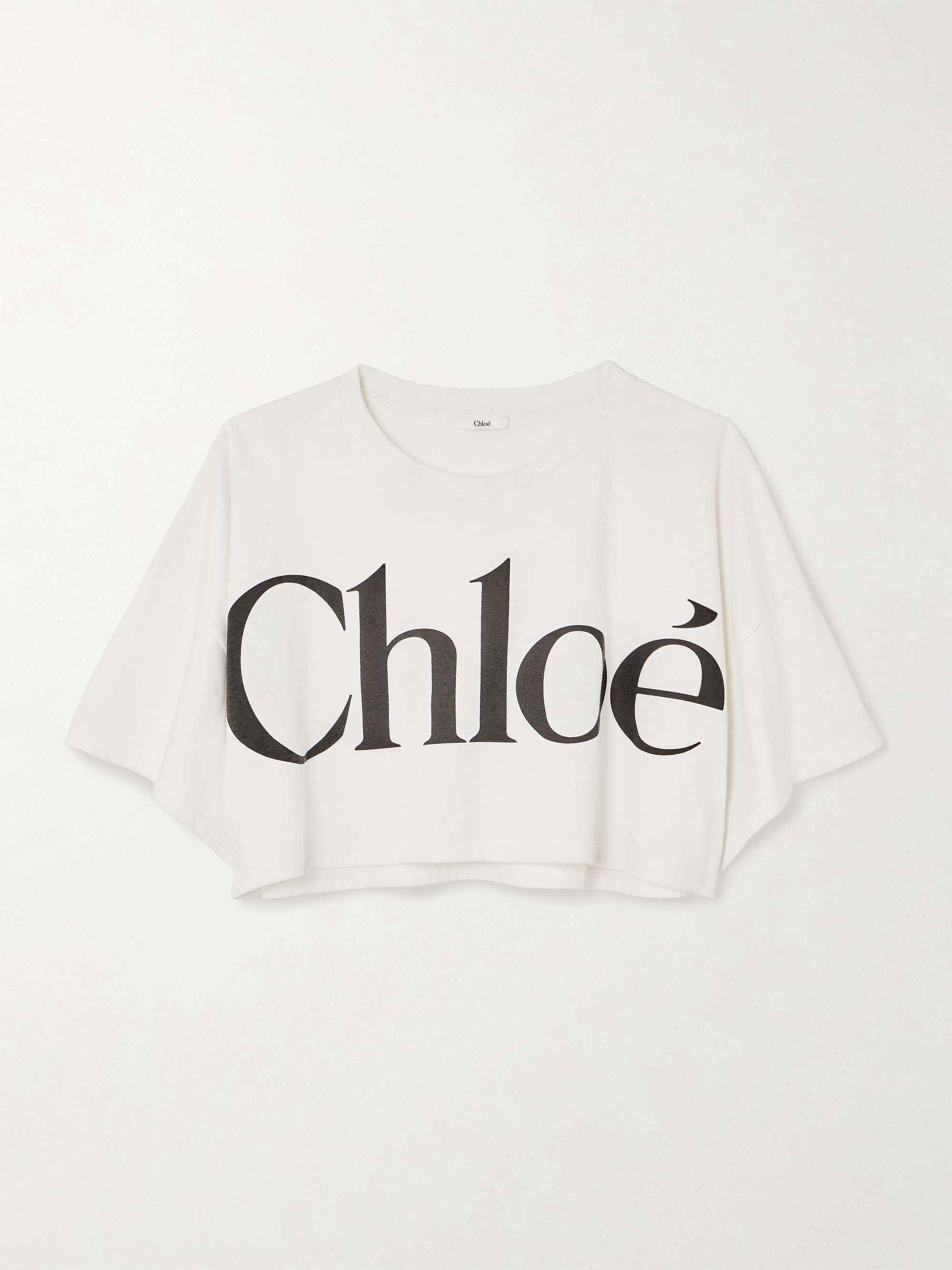 人気特価 CHLOÉ Oversized cropped printed cotton-jersey T-shirt | NET トップス