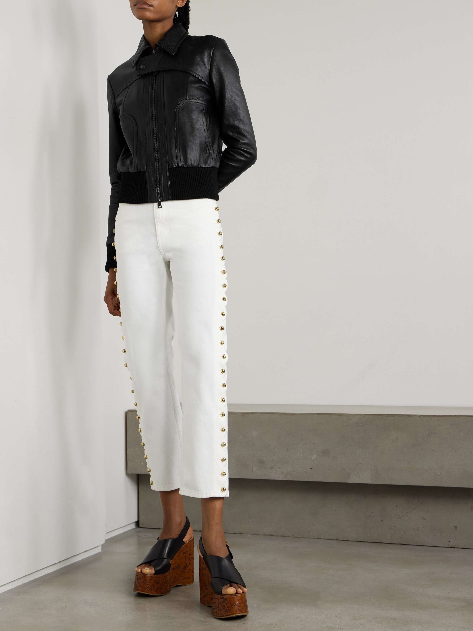 セール(SALE)開催中！ファッション通販 CHLOÉ レザージャケット パネルデザイン | NET-A-PORTER ジャケット・アウター