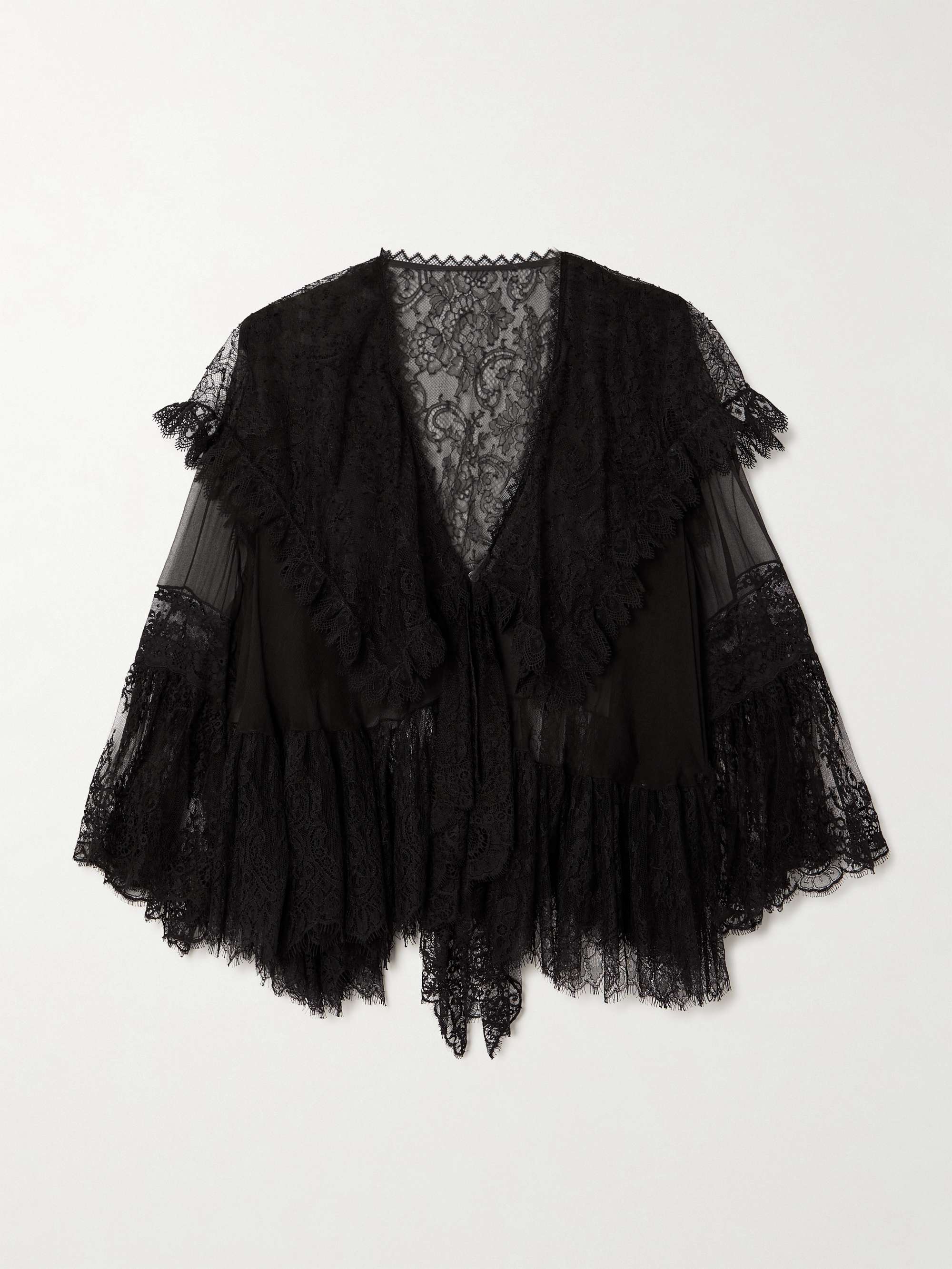 Chloe Black Short Sleeve Ruffle Knit Top – Stanley Korshak