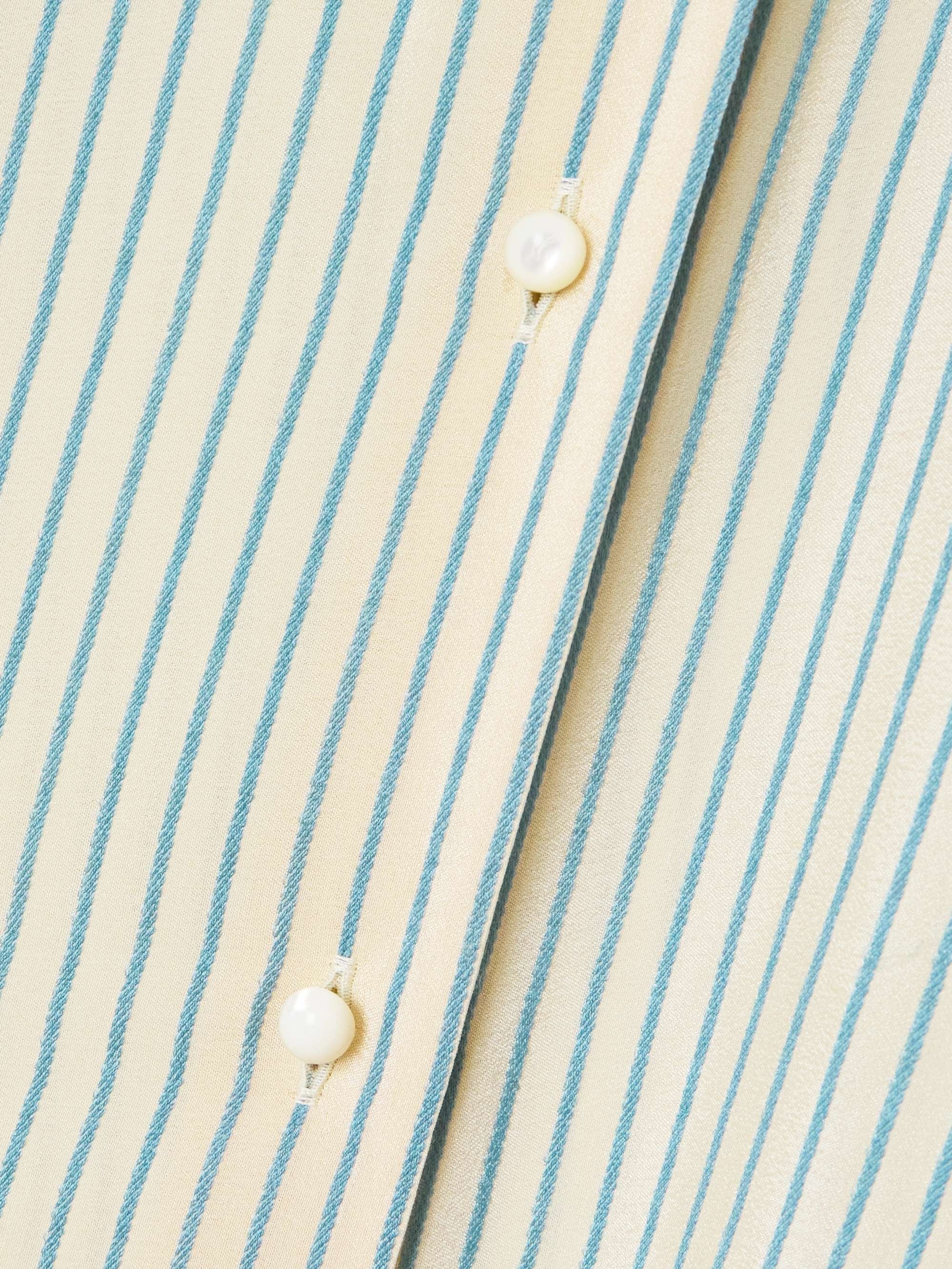 Brooke Tailored Fit V-Line Silhouette Shirt In Mustard Stripe Cotton Poplin