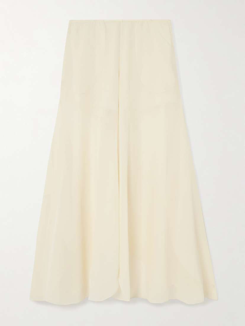 Chloé Asymmetric Layered Pleated Silk-georgette Midi Skirt