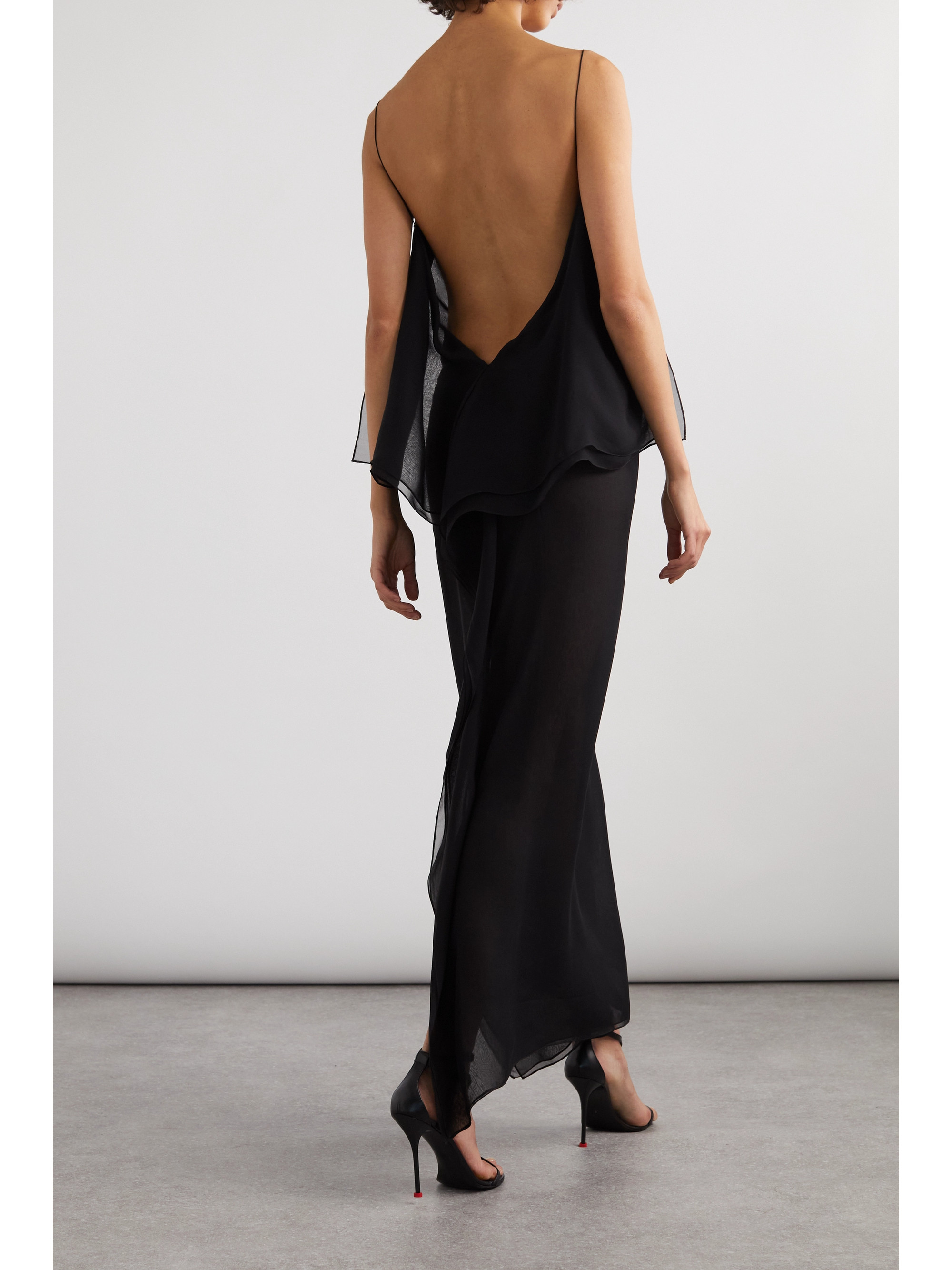 Alexander McQueen Open-back floral-print silk-chiffon maxi dress