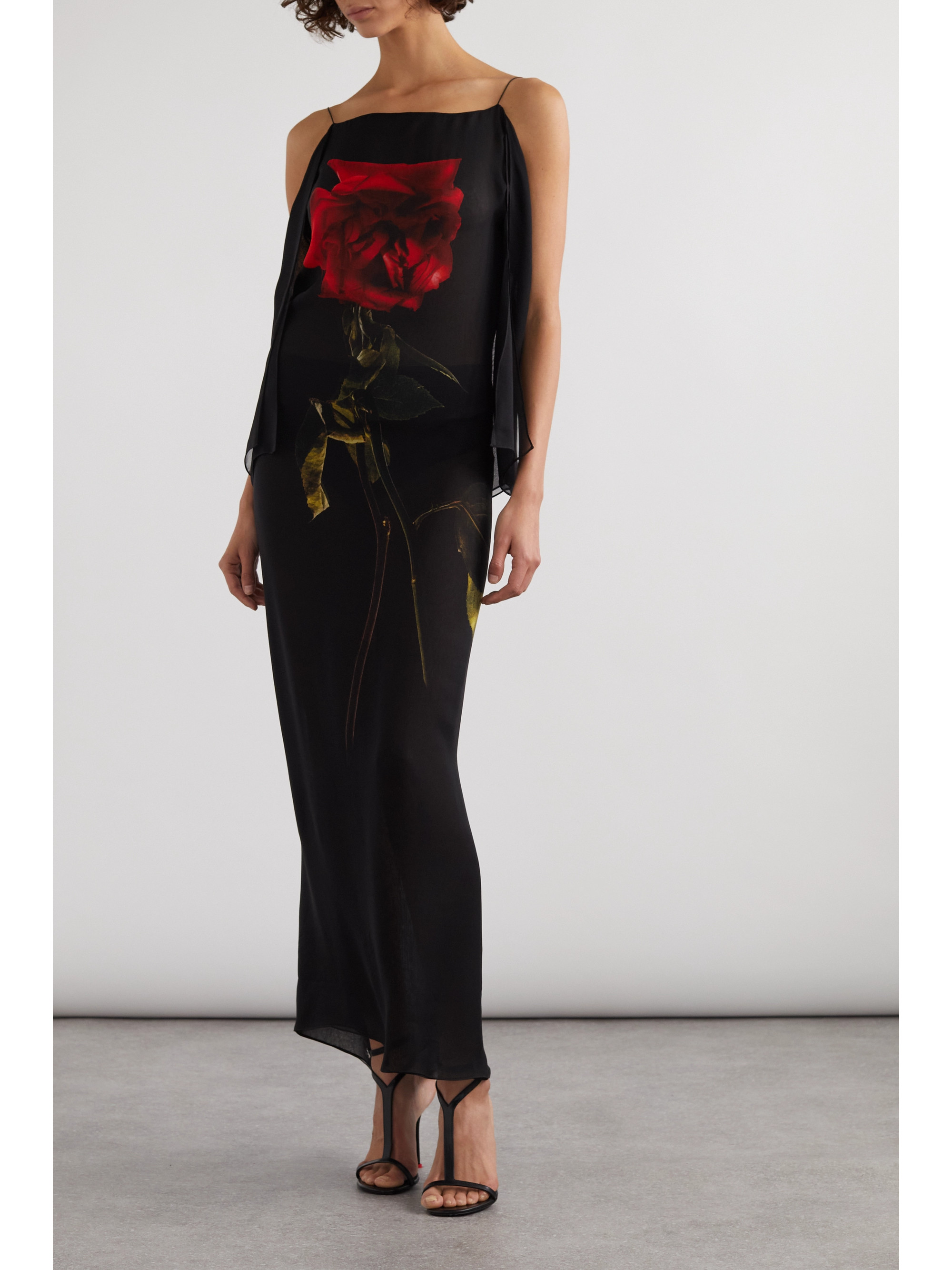 Alexander McQueen Open-back floral-print silk-chiffon maxi dress