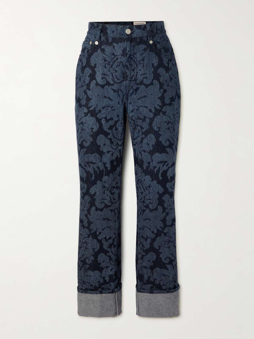 Alexander McQueen Printed High-rise Straight-leg Jeans