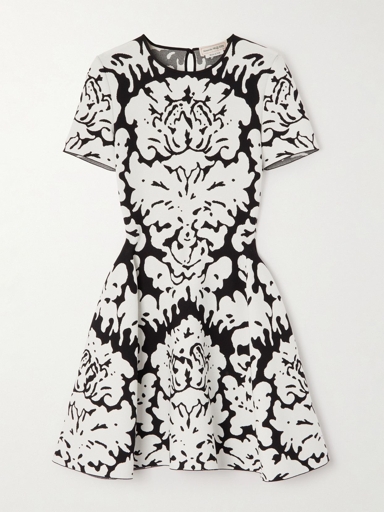 Alexander McQueen Jacquard-knit Mini Dress - Black