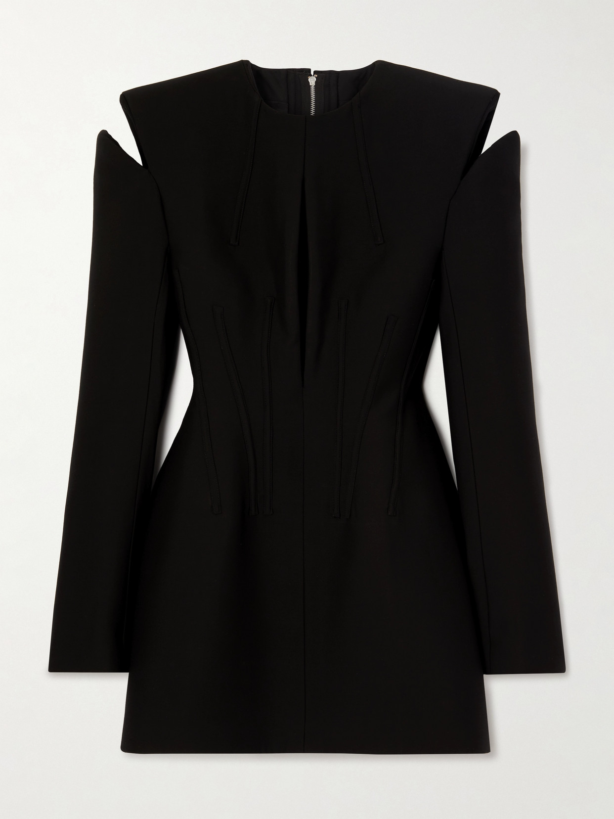 Alexander Mcqueen Cutout Wool Mini Dress In Black