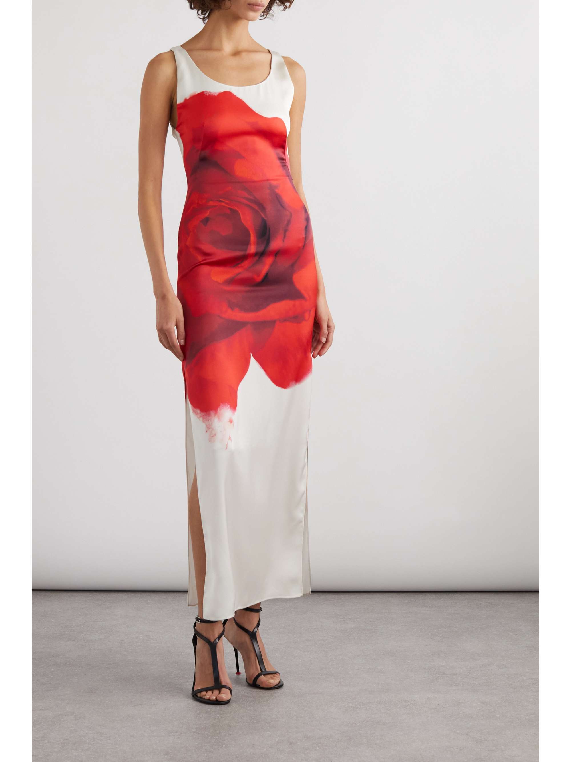 ALEXANDER MCQUEEN Floral print silk satin maxi dress NET A PORTER