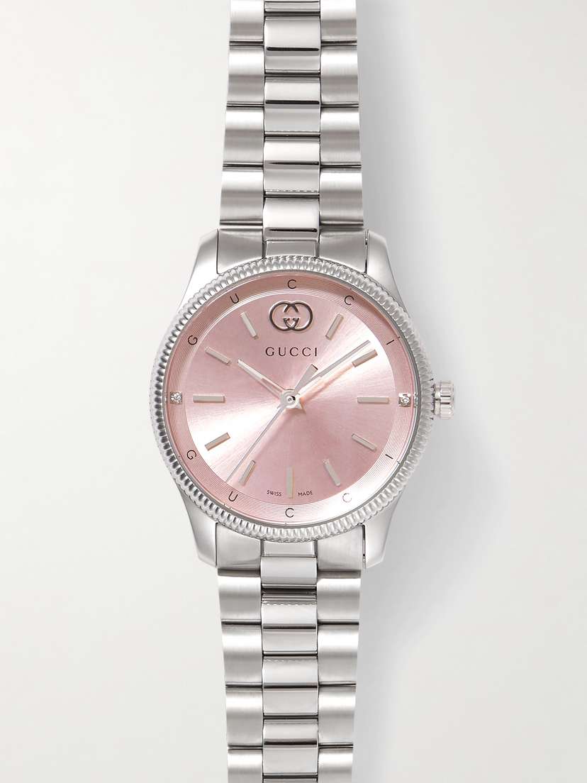 Gucci G-timeless 29mm Stainless Steel And Diamond Watch