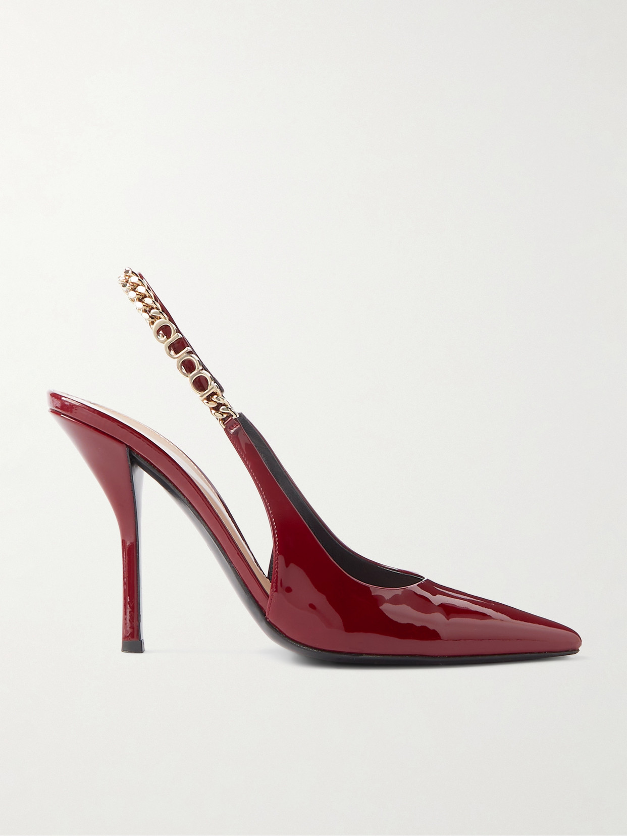 Gucci - Signoria Embellished Patent-leather Slingback Pumps - Red