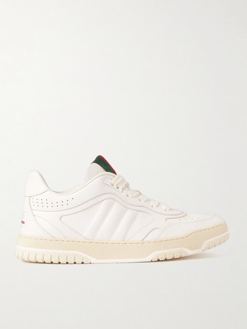 Gucci Re-Web grosgrain-trimmed leather sneakers