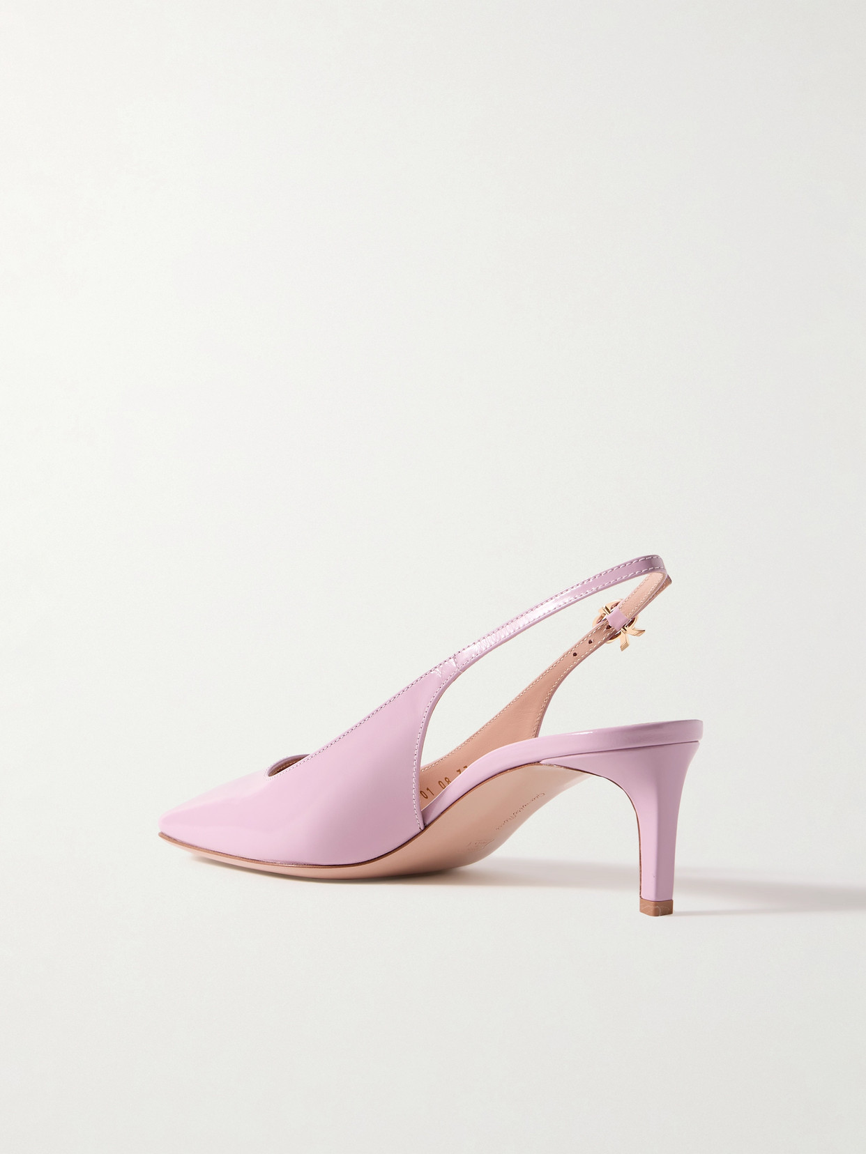 Shop Gianvito Rossi Nuit 55 Glossed-leather Slingback Pumps In Pink