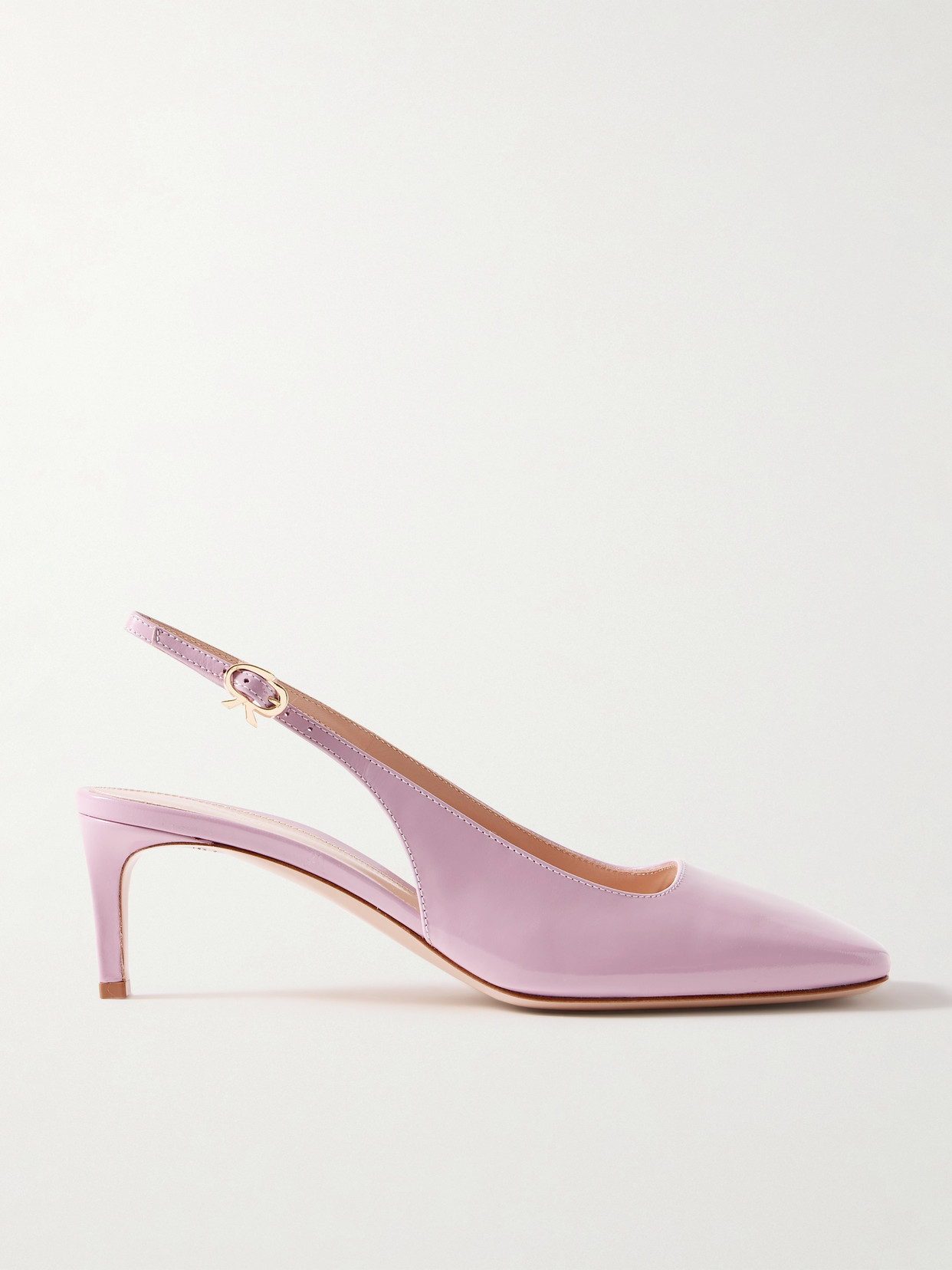 Gianvito Rossi Nuit 55 Glossed-leather Slingback Pumps In Pink