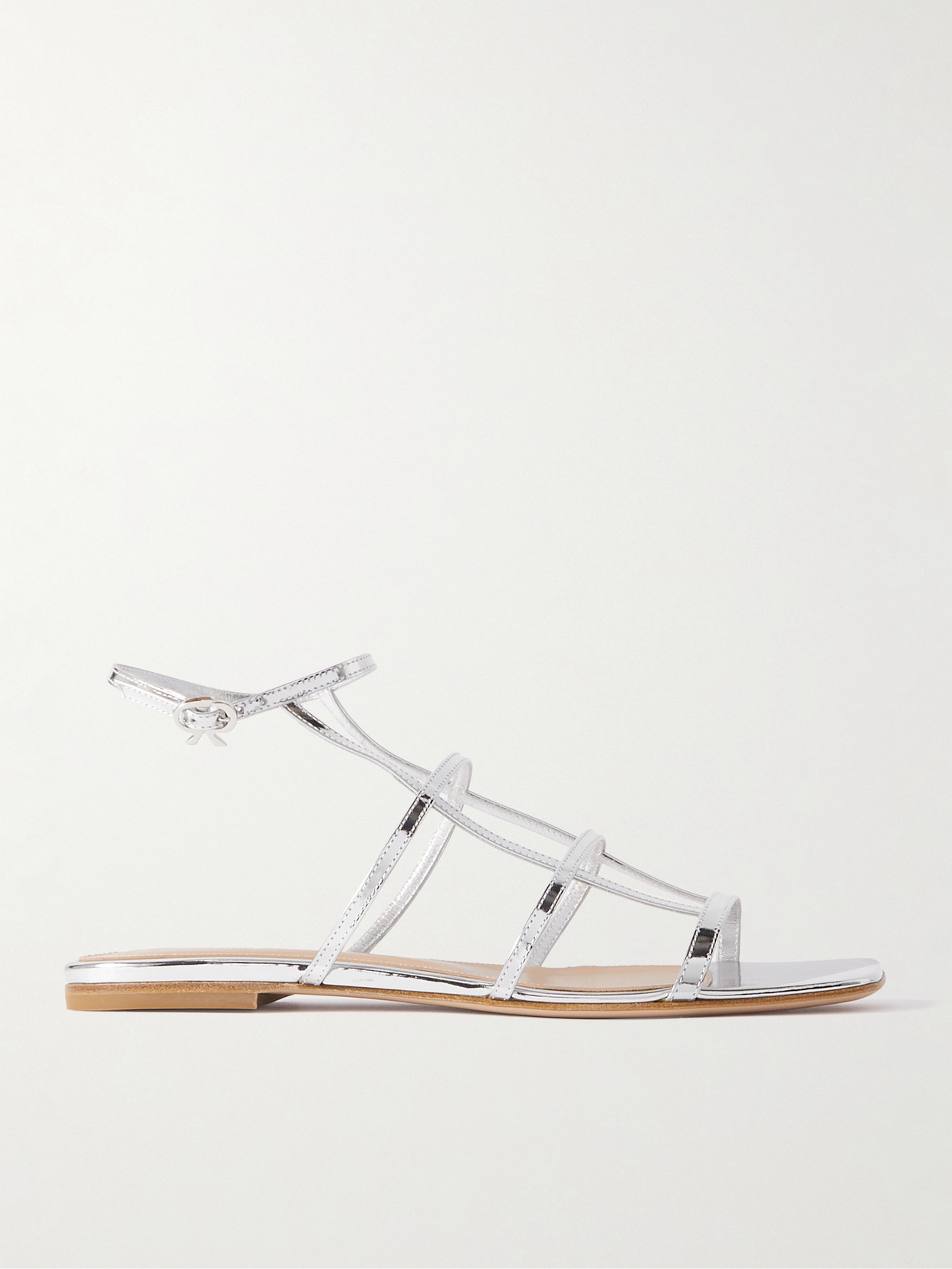 Gianvito Rossi Metallic Leather Sandals In Silver