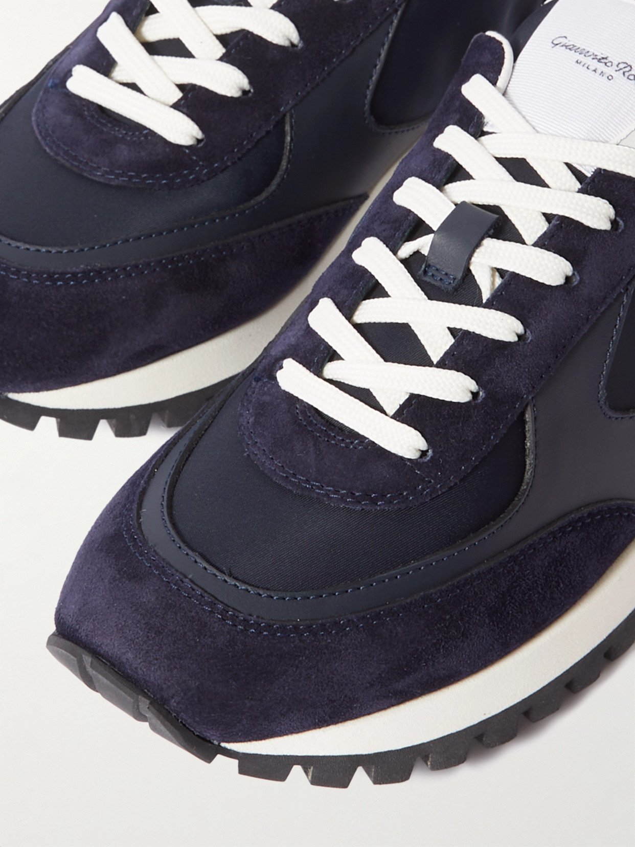 Gianvito Rossi Gravel Suede, Leather And Shell Sneakers In Blue