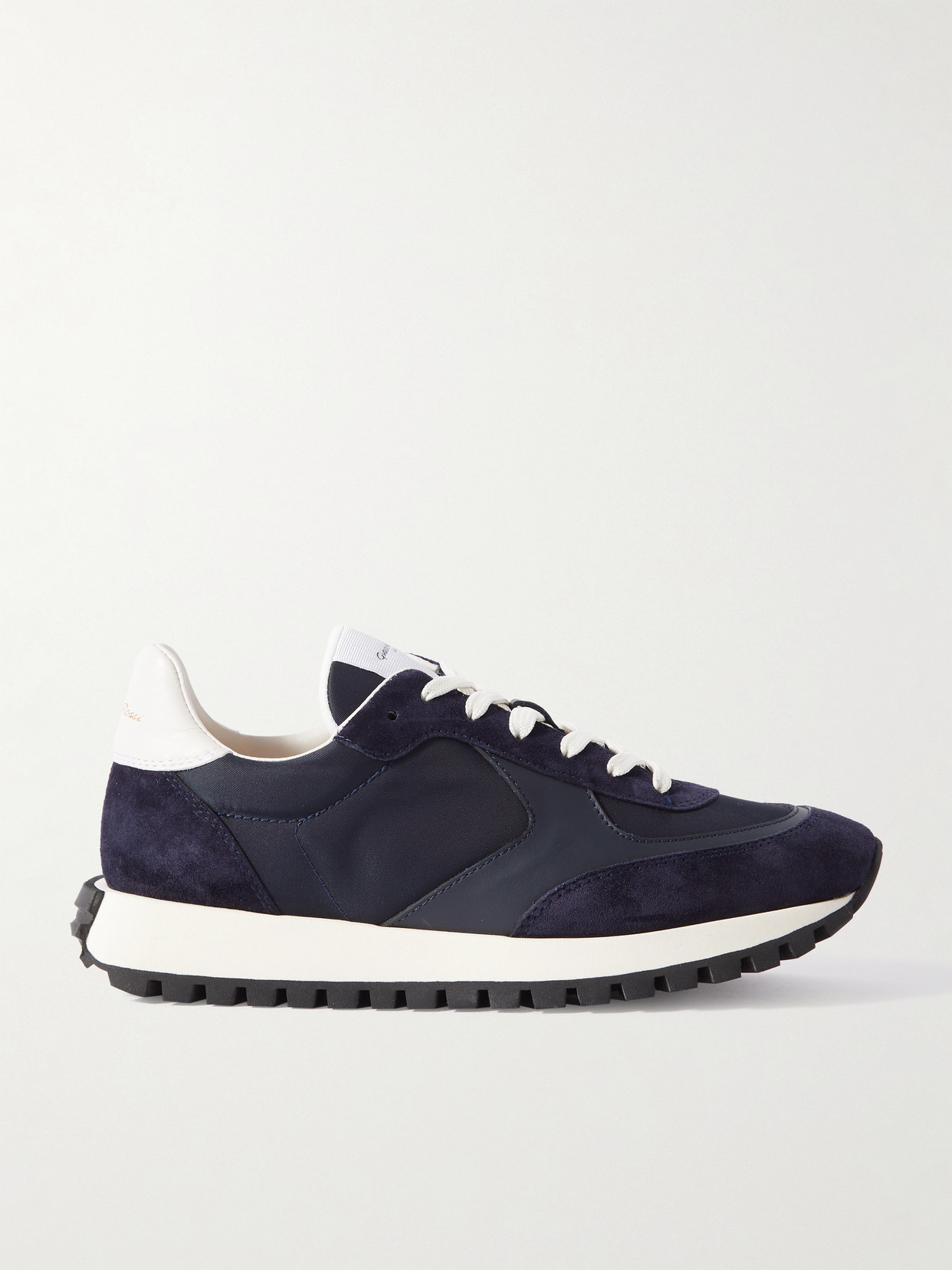 Gianvito Rossi Gravel Suede, Leather And Shell Sneakers In Blue