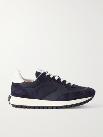 GIANVITO ROSSI Gravel suede, leather and shell sneakers
