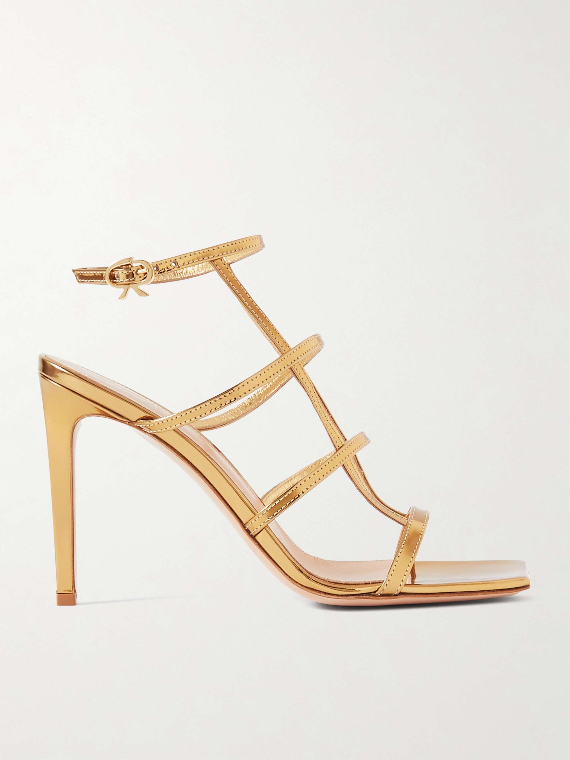 GIANVITO ROSSI 95 metallic leather sandals | NET-A-PORTER