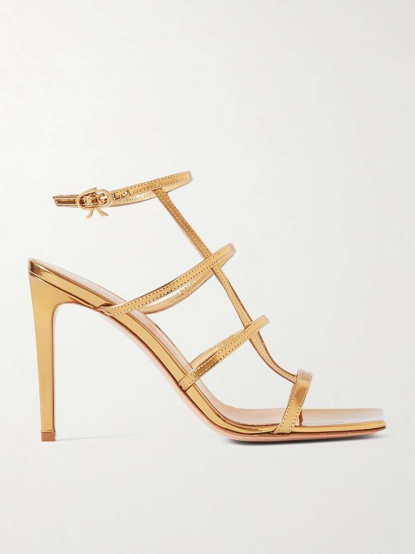 Gianvito Rossi 95 Metallic Leather Sandals