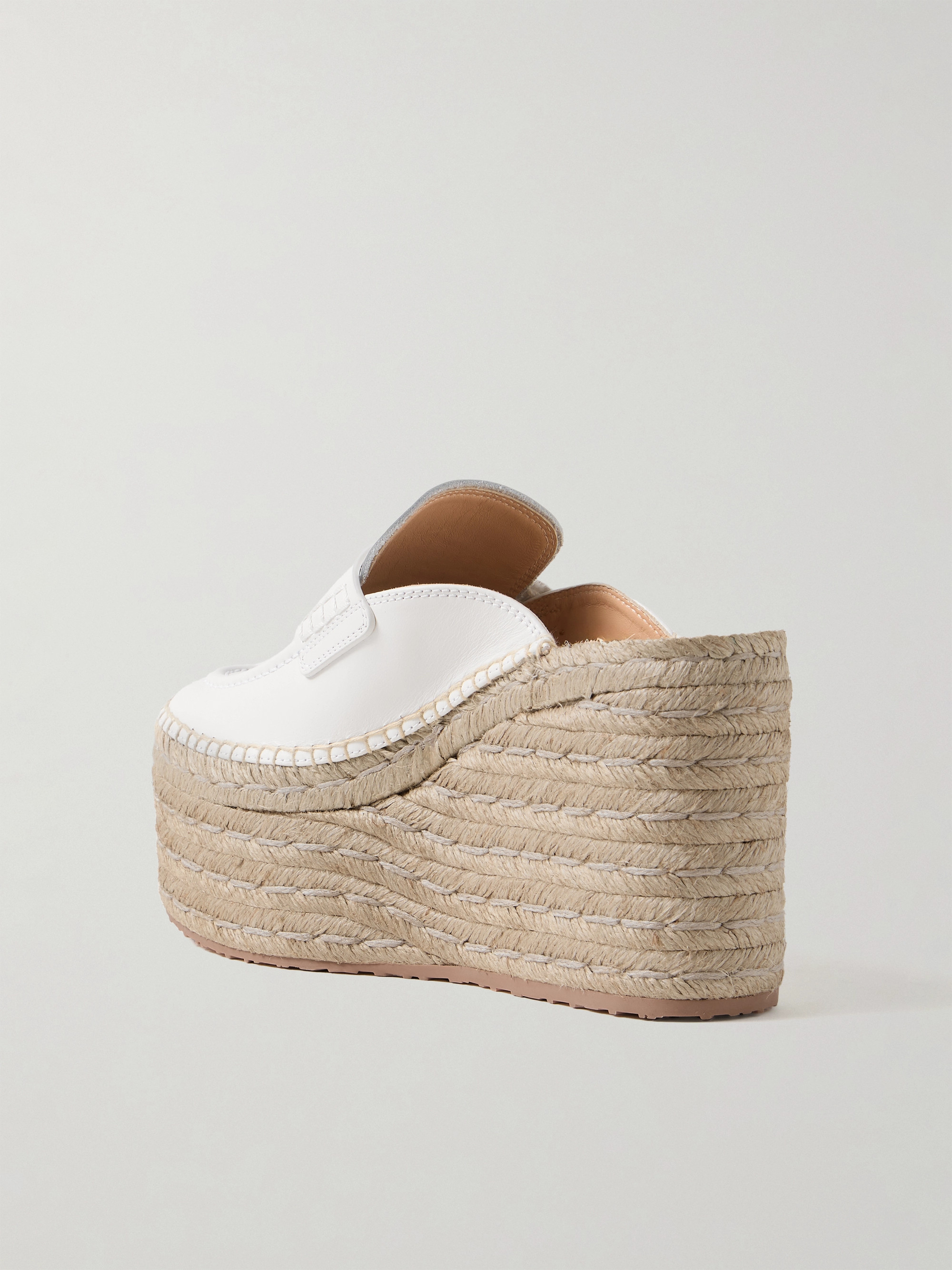 GIANVITO ROSSI Maxilla 45 leather platform wedge loafers thumbnail