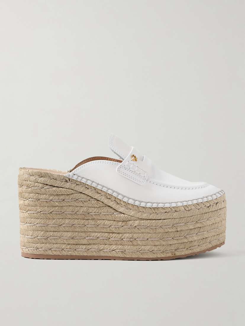 Gianvito Rossi Maxilla 45 Leather Platform Wedge Loafers