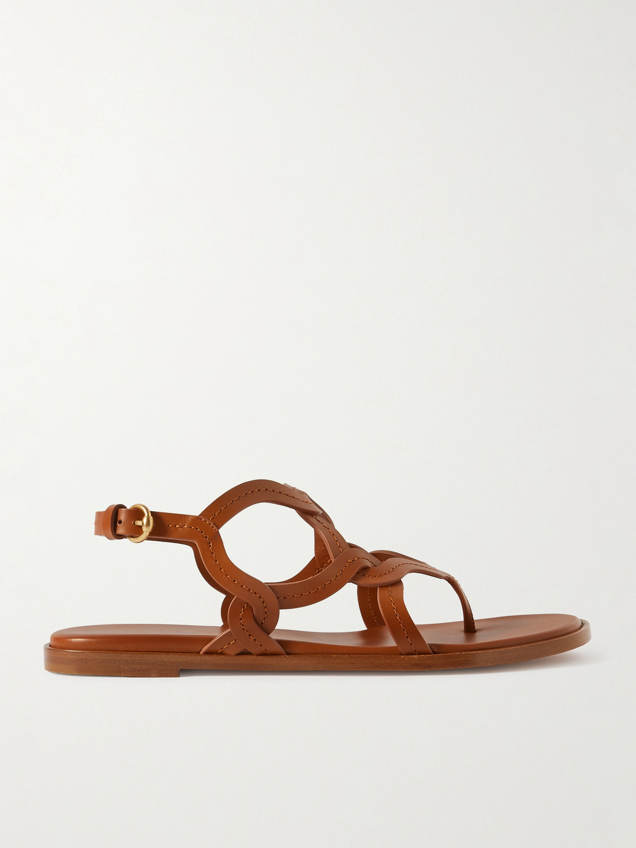 Gianvito Rossi - Amalfi Woven Leather Sandals - Brown