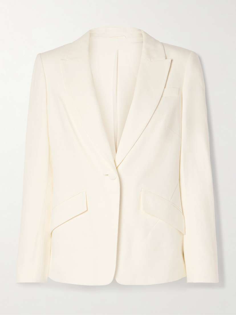 Roland Mouret Cotton And Linen-blend Twill Blazer
