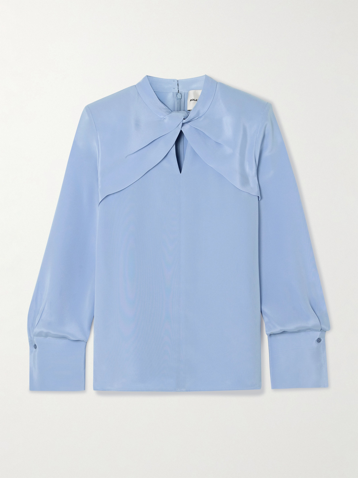 Roland Mouret - Twist-front Silk-satin Blouse - Blue