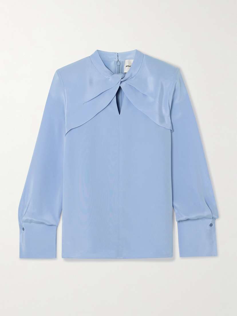 Roland Mouret Twist-front Silk-satin Blouse