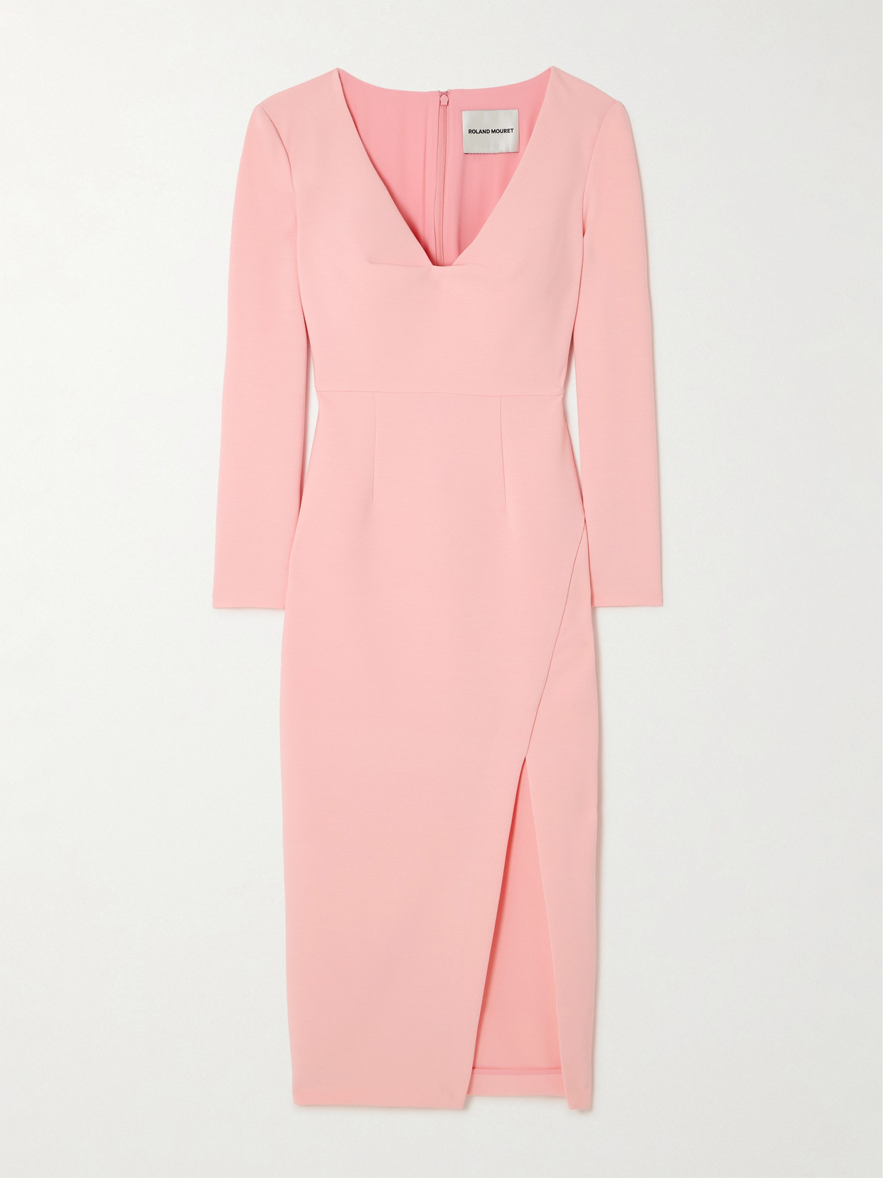 Roland Mouret Stretch-crepe Midi Dress In Pink