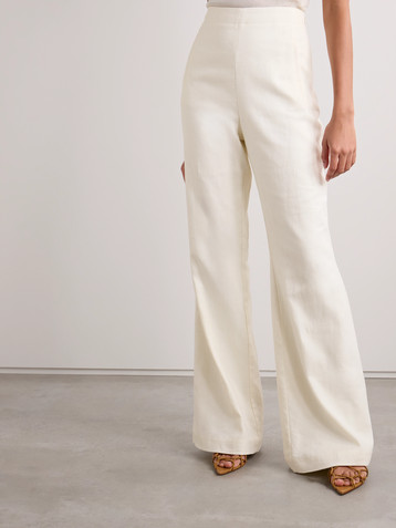Roland Mouret Cotton and linen-blend twill wide-leg pants