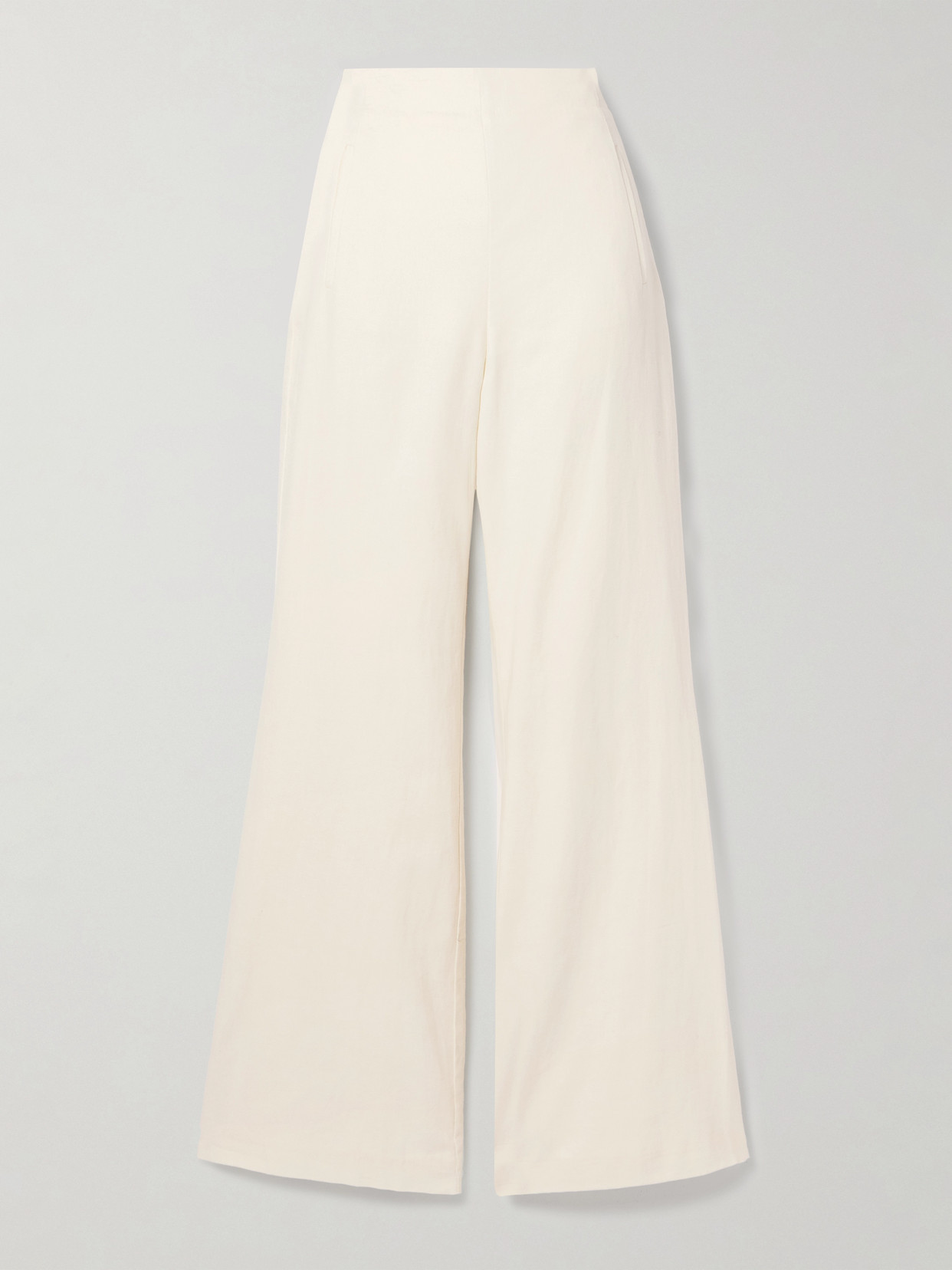 Roland Mouret - Cotton And Linen-blend Twill Wide-leg Pants - Cream