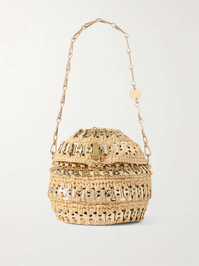 Rabanne 1969 Ball Raffia And Chainmail Shoulder Bag