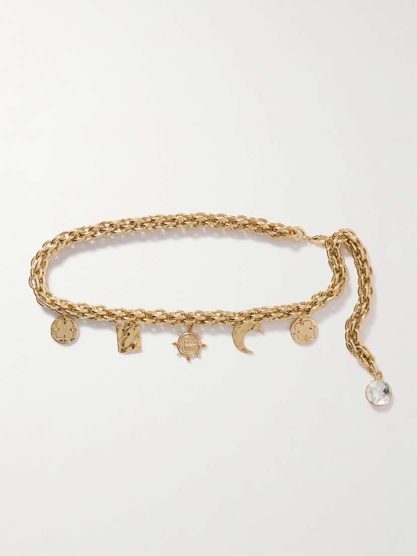 Rabanne Medals Crystal-embellished Gold-tone Belt