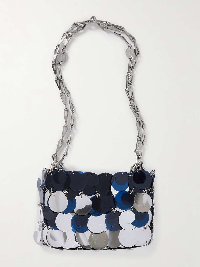 Rabanne Sparkle Pailette-embellished Satin Shoulder Bag
